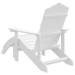 vidaXL Scaun de grădină Adirondack cu suport pentru picioare alb HDPE