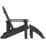 vidaXL Scaun de grădină Adirondack cu suport picioare, antracit, HDPE