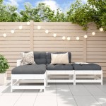 vidaXL Set mobilier relaxare de grădină, 4 piese, alb, lemn masiv pin vidaXL Set mobilier relaxare de grădină, 4 piese, alb, lemn masiv pin