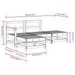 vidaXL Set mobilier relaxare grădină, 4 piese, lemn masiv Douglas