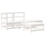 vidaXL Set mobilier relaxare de grădină, 4 piese, alb, lemn masiv pin vidaXL Set mobilier relaxare de grădină, 4 piese, alb, lemn masiv pin