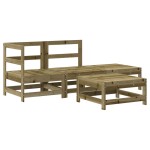 vidaXL Set mobilier relaxare de grădină, 4 piese, lemn de pin tratat