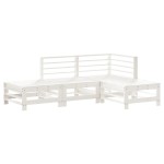 vidaXL Set mobilier relaxare de grădină, 4 piese, alb, lemn masiv pin vidaXL Set mobilier relaxare de grădină, 4 piese, alb, lemn masiv pin
