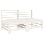 vidaXL Set mobilier relaxare de grădină, 4 piese, alb, lemn masiv pin vidaXL Set mobilier relaxare de grădină, 4 piese, alb, lemn masiv pin