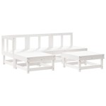 vidaXL Set mobilier relaxare de grădină 5 piese alb lemn masiv de pin