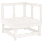 vidaXL Set mobilier relaxare de grădină 5 piese alb lemn masiv de pin