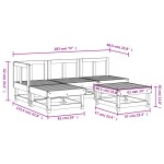 vidaXL Set mobilier relaxare de grădină 5 piese alb lemn masiv de pin