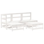 vidaXL Set mobilier relaxare de grădină 5 piese alb lemn masiv de pin vidaXL Set mobilier relaxare de grădină 5 piese alb lemn masiv de pin