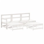 vidaXL Set mobilier relaxare de grădină 5 piese alb lemn masiv de pin vidaXL Set mobilier relaxare de grădină 5 piese alb lemn masiv de pin