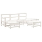 vidaXL Set mobilier de grădină, 6 piese, alb, lemn masiv pin vidaXL Set mobilier de grădină, 6 piese, alb, lemn masiv pin