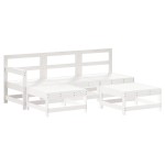 vidaXL Set mobilier relaxare de grădină 5 piese alb lemn masiv de pin vidaXL Set mobilier relaxare de grădină 5 piese alb lemn masiv de pin