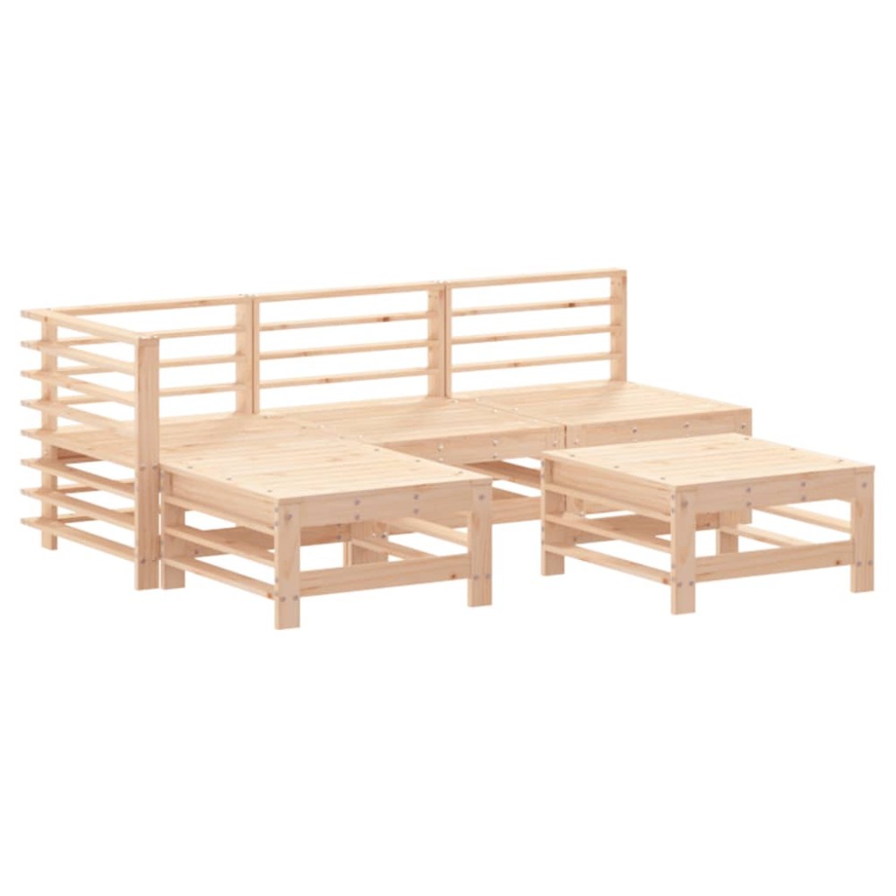 vidaXL Set mobilier relaxare de grădină 5 piese lemn masiv de pin