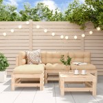 vidaXL Set mobilier relaxare de grădină 5 piese lemn masiv de pin vidaXL Set mobilier relaxare de grădină 5 piese lemn masiv de pin