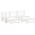 vidaXL Set mobilier relaxare de grădină 5 piese alb lemn masiv de pin vidaXL Set mobilier relaxare de grădină 5 piese alb lemn masiv de pin