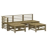 vidaXL Set mobilier relaxare pentru grădină 5 piese lemn de pin tratat