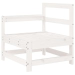 vidaXL Set mobilier relexare grădină, 10 piese, alb, lemn masiv de pin