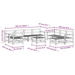 vidaXL Set mobilier relexare grădină, 10 piese, alb, lemn masiv de pin