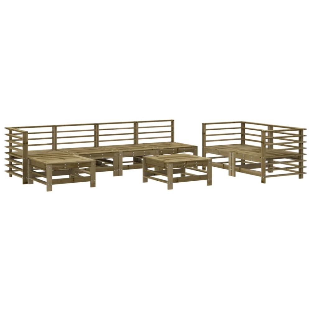 vidaXL Set mobilier relaxare de grădină, 8 piese, lemn de pin tratat