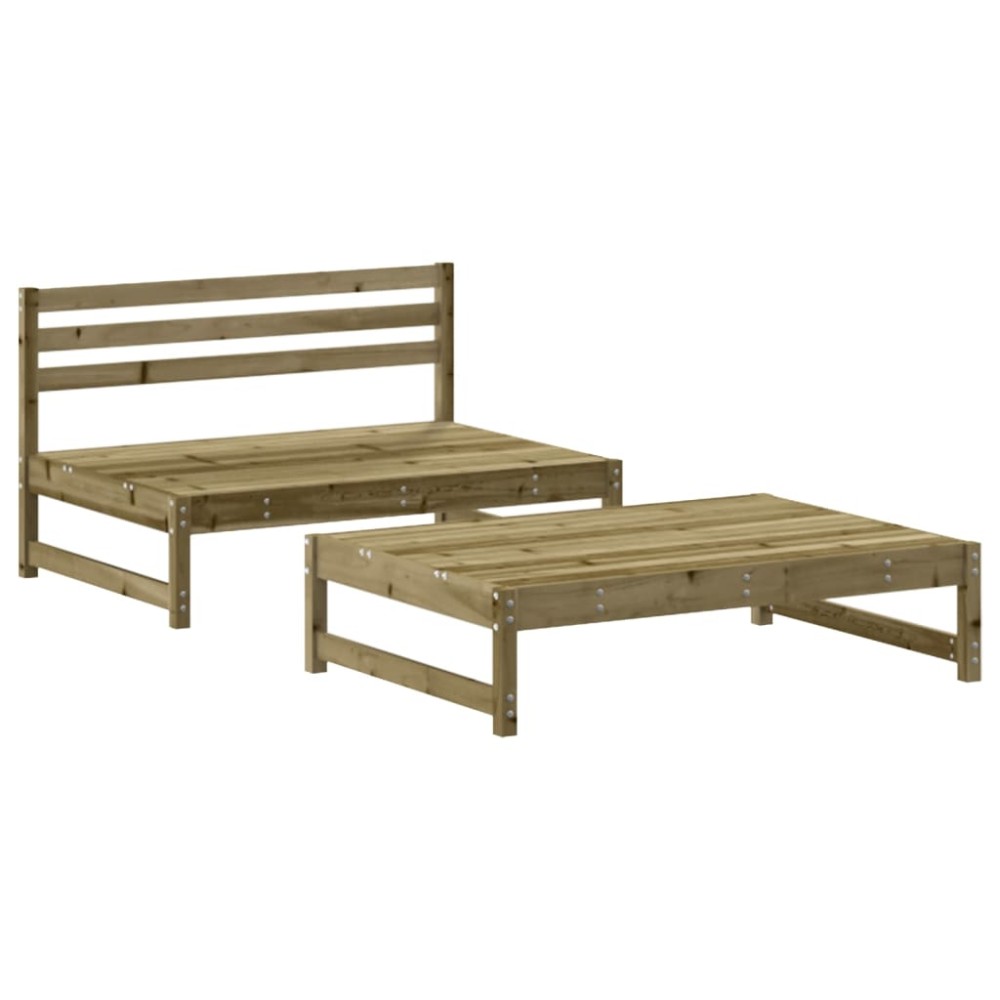 vidaXL Set mobilier relaxare de grădină, 2 piese, lemn de pin tratat