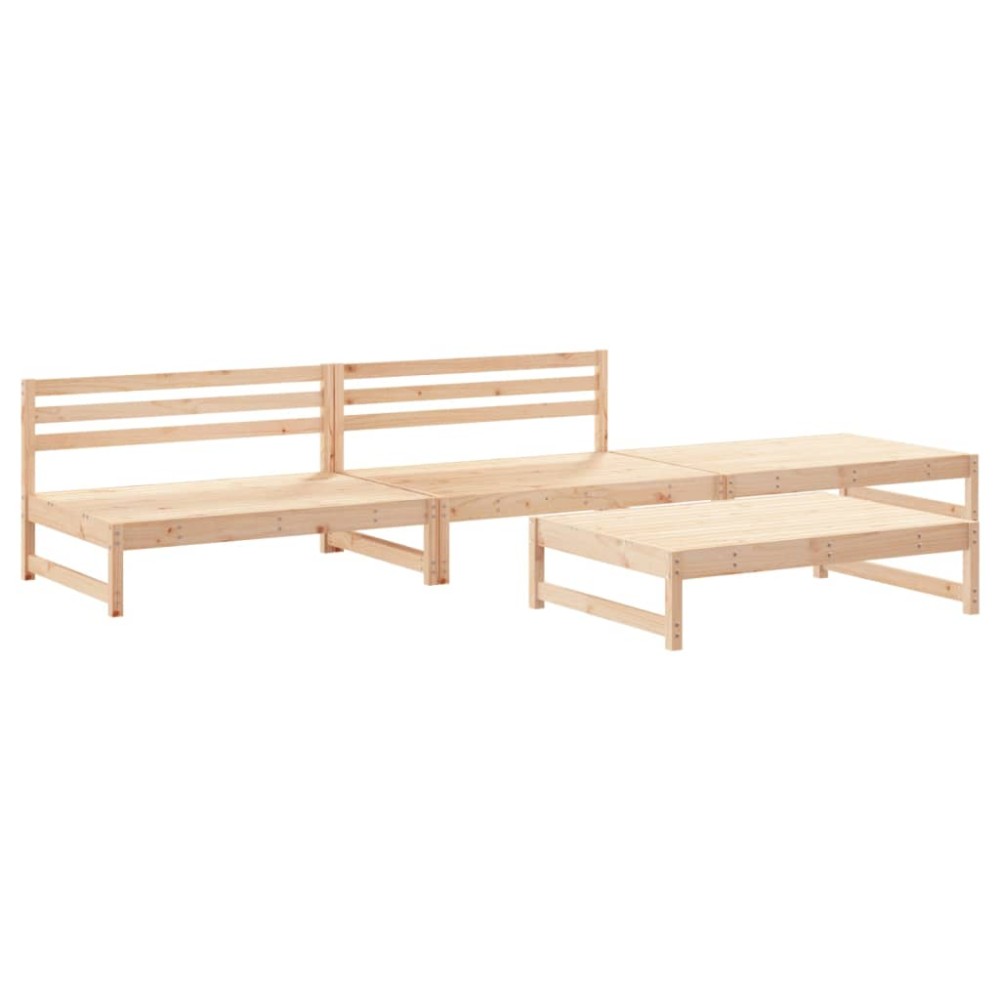 vidaXL Set mobilier relaxare de grădină, 4 piese, lemn masiv de pin