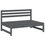 vidaXL Set mobilier relaxare de grădină, 4 piese, gri, lemn masiv pin