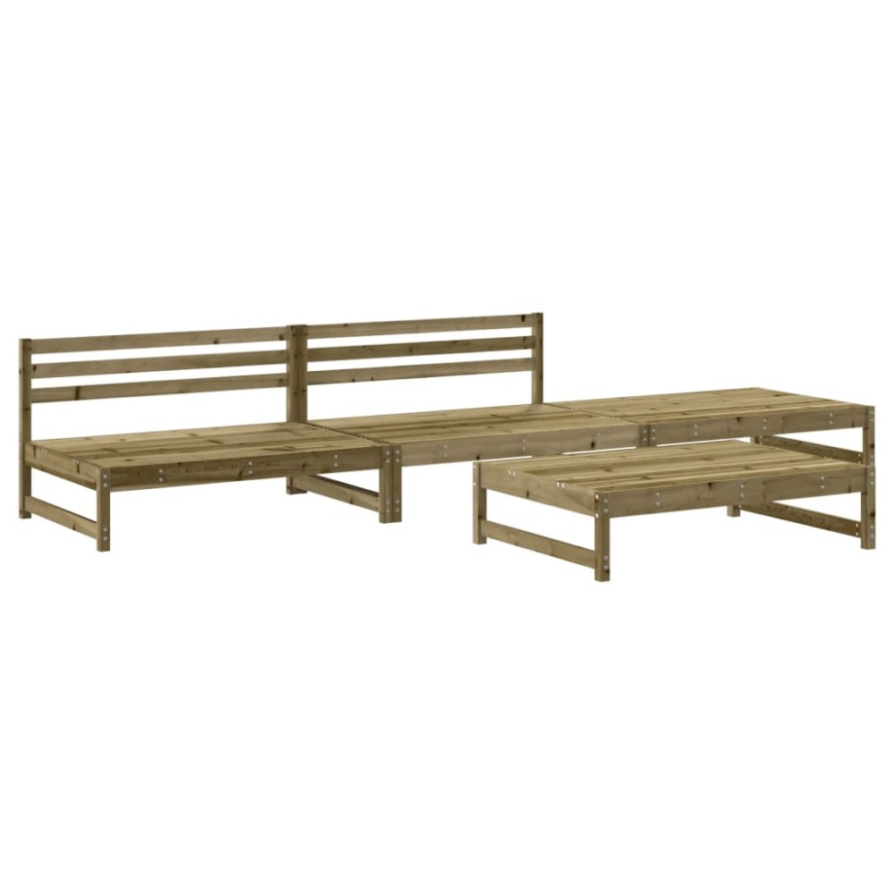 vidaXL Set mobilier relaxare de grădină, 4 piese, lemn de pin tratat