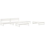vidaXL Set mobilier relaxare de grădină 5 piese alb lemn masiv de pin vidaXL Set mobilier relaxare de grădină 5 piese alb lemn masiv de pin