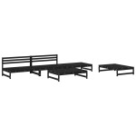 vidaXL Set Set mobilier relaxare grădină 5 piese negru lemn masiv pin