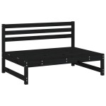 vidaXL Set Set mobilier relaxare grădină 5 piese negru lemn masiv pin