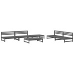 vidaXL Set mobilier relexare de grădină, 6 piese, gri, lemn masiv pin