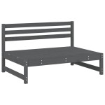 vidaXL Set mobilier relexare de grădină, 6 piese, gri, lemn masiv pin