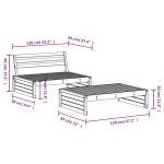 vidaXL Set mobilier relaxare grădină, 2 piese, negru, lemn masiv pin