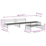 vidaXL Set mobilier relaxare de grădină, 4 piese, lemn masiv de pin