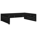 vidaXL Set mobilier relaxare de grădină 4 piese, negru, lemn masiv pin