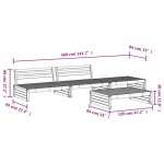 vidaXL Set mobilier relaxare de grădină 4 piese, negru, lemn masiv pin