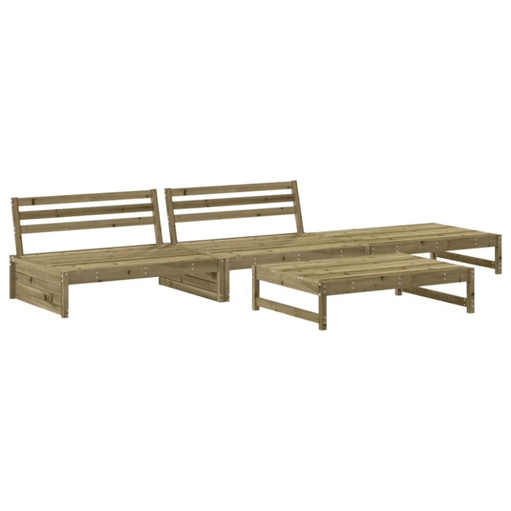 vidaXL Set mobilier relaxare de grădină, 4 piese, lemn de pin tratat