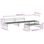 vidaXL Set mobilier relaxare de grădină, 4 piese, lemn de pin tratat