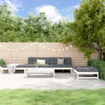 vidaXL Set mobilier relaxare de grădină 5 piese alb lemn masiv de pin vidaXL Set mobilier relaxare de grădină 5 piese alb lemn masiv de pin