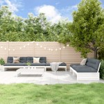 vidaXL Set mobilier de grădină, 6 piese, alb, lemn masiv pin vidaXL Set mobilier de grădină, 6 piese, alb, lemn masiv pin