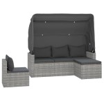 vidaXL Set canapea de grădină cu perne, 4 piese, gri, poliratan vidaXL Set canapea de grădină cu perne, 4 piese, gri, poliratan