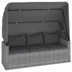 vidaXL Set canapea de grădină cu perne, 4 piese, gri, poliratan vidaXL Set canapea de grădină cu perne, 4 piese, gri, poliratan