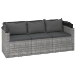 vidaXL Set canapea de grădină cu perne, 4 piese, gri, poliratan vidaXL Set canapea de grădină cu perne, 4 piese, gri, poliratan
