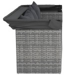 vidaXL Set canapea de grădină cu perne, 4 piese, gri, poliratan vidaXL Set canapea de grădină cu perne, 4 piese, gri, poliratan