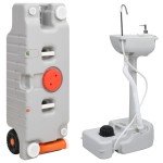 vidaXL Set portabil cu lavoar și rezervor de apă pentru camping