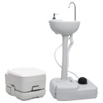 vidaXL Set portabil cu toaletă și lavoar pentru camping vidaXL Set portabil cu toaletă și lavoar pentru camping