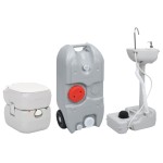vidaXL Set portabil cu toaletă, lavoar și rezervor apă pentru camping vidaXL Set portabil cu toaletă, lavoar și rezervor apă pentru camping