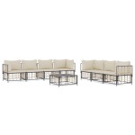 vidaXL Set mobilier de grădină cu perne, 8 piese, antracit, poliratan