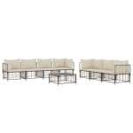 vidaXL Set mobilier de grădină cu perne, 8 piese, antracit, poliratan