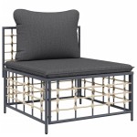 vidaXL Set mobilier de grădină cu perne, 7 piese, antracit, poliratan