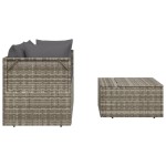 vidaXL Set mobilier de grădină cu perne, 3 piese, gri, poliratan vidaXL Set mobilier de grădină cu perne, 3 piese, gri, poliratan